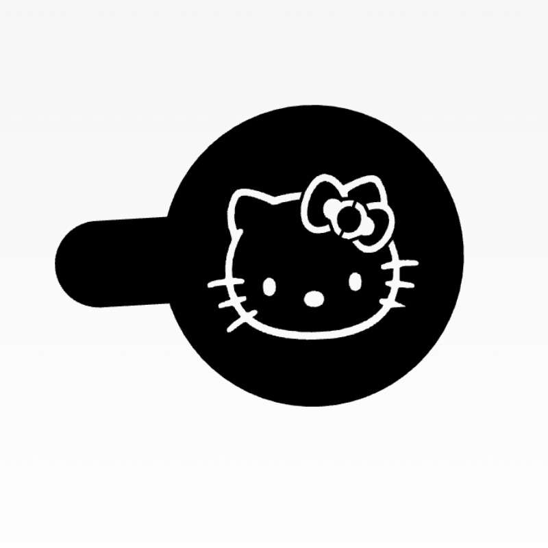 شابلون تزیین قهوه مدل کیتی شابلون تزیین قهوه مدل کیتی