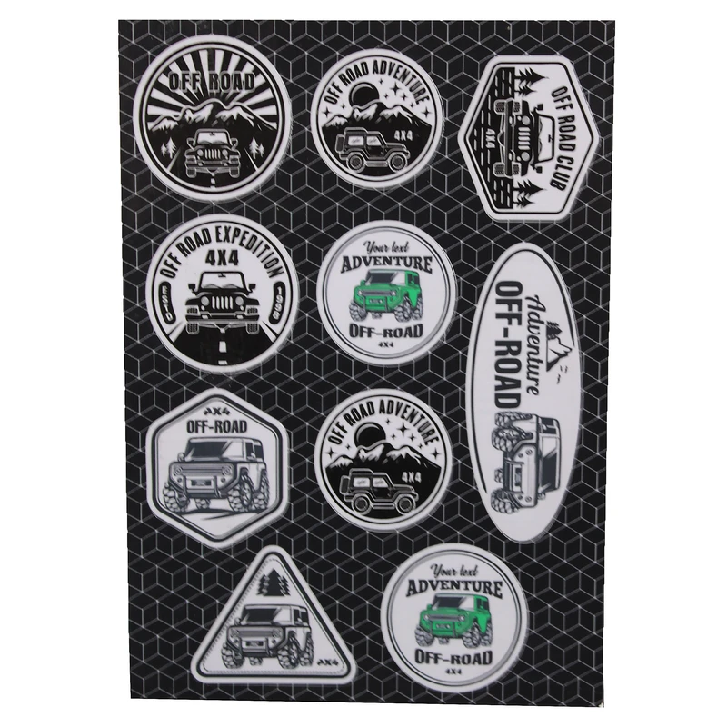 برچسب مدل برش خورده طرح آف رود مجموعه 10 عددی