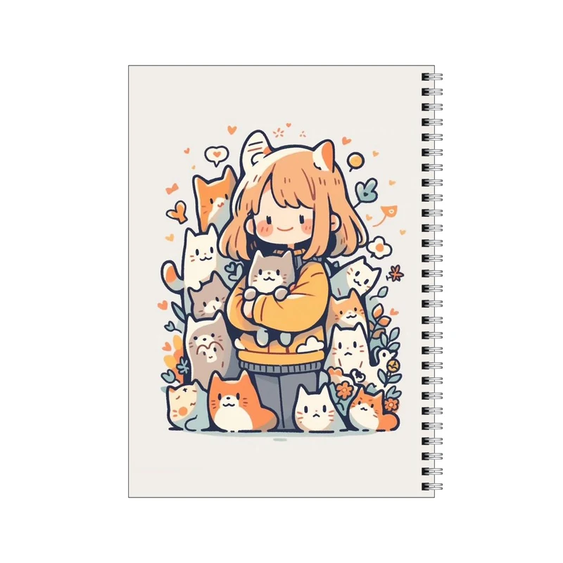 دفتر مشق 100 برگ بامبیلیپ طرح دختر فانتزی و گربه کد 4856590