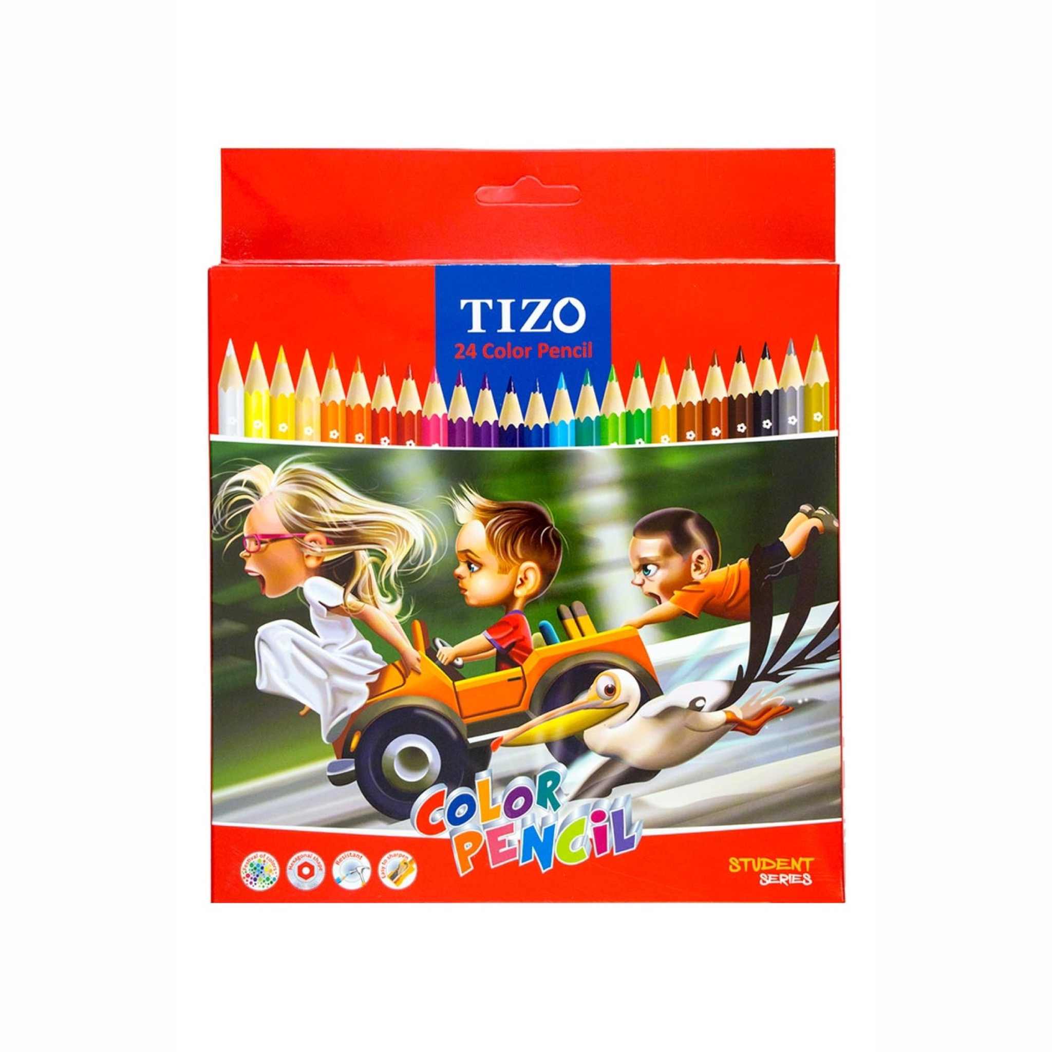 مداد رنگي 24 رنگ تیزو كد 0009