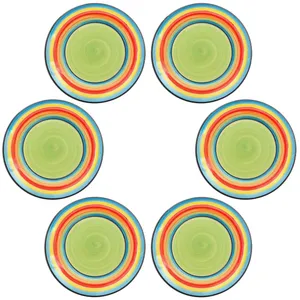 بشقاب میوه خوری مدل رنگین کمان کد MR6 بسته 6 عددی