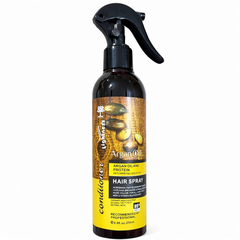 اسپری دو فاز مو لایتنس مدل Repair با رایحه آرگان و خاصیت مرطوب‌کنندگی حجم 200 میلی‌لیتر