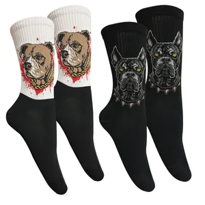 جوراب ساق بلند تن پوش هنگامه مدل پنبه‌کش‌اسپرت سگ دوبرمن بسته 2 عددی