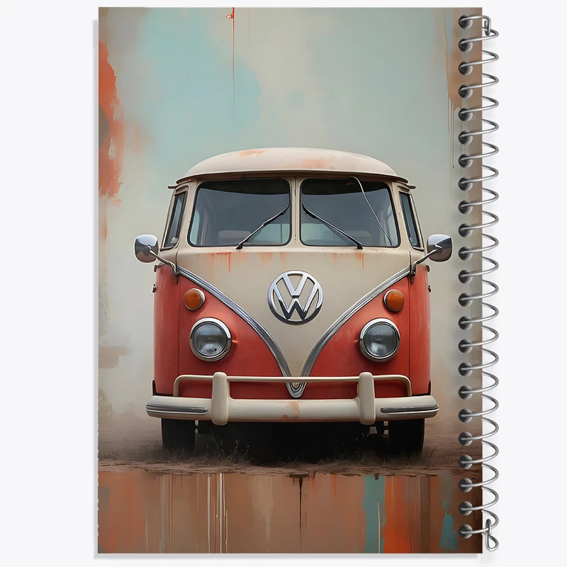 دفتر شطرنجی 50 برگ خندالو طرح فولکس واگن کد F7055