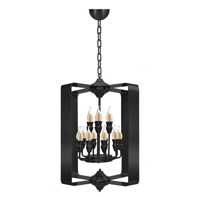 لوستر 14 شعله مکعب مدل تسمه ای 