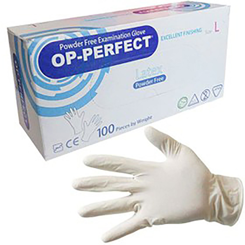 دستکش لاتکس اوپی پرفکت مدل 01L سایز لارج بسته 100 عددی