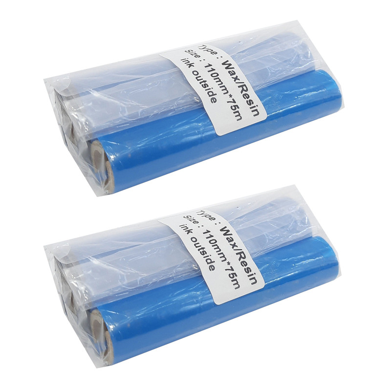 ریبون پرینتر لیبل زن مدل WAX/RESIN 110mm x 75m بسته 2 عددی