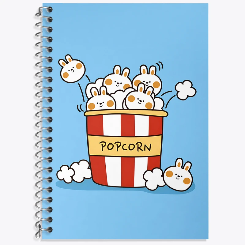 دفتر زبان 50 برگ خندالو مدل سه خط طرح خرگوش های کیوت کد N5537