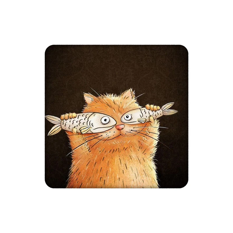 زیرلیوانی طرح گربه ی چشم ماهی کد 7013384