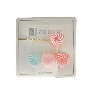 سنجاق مو دخترانه مدل 0003 طرح آبنبات بسته 2 عددی