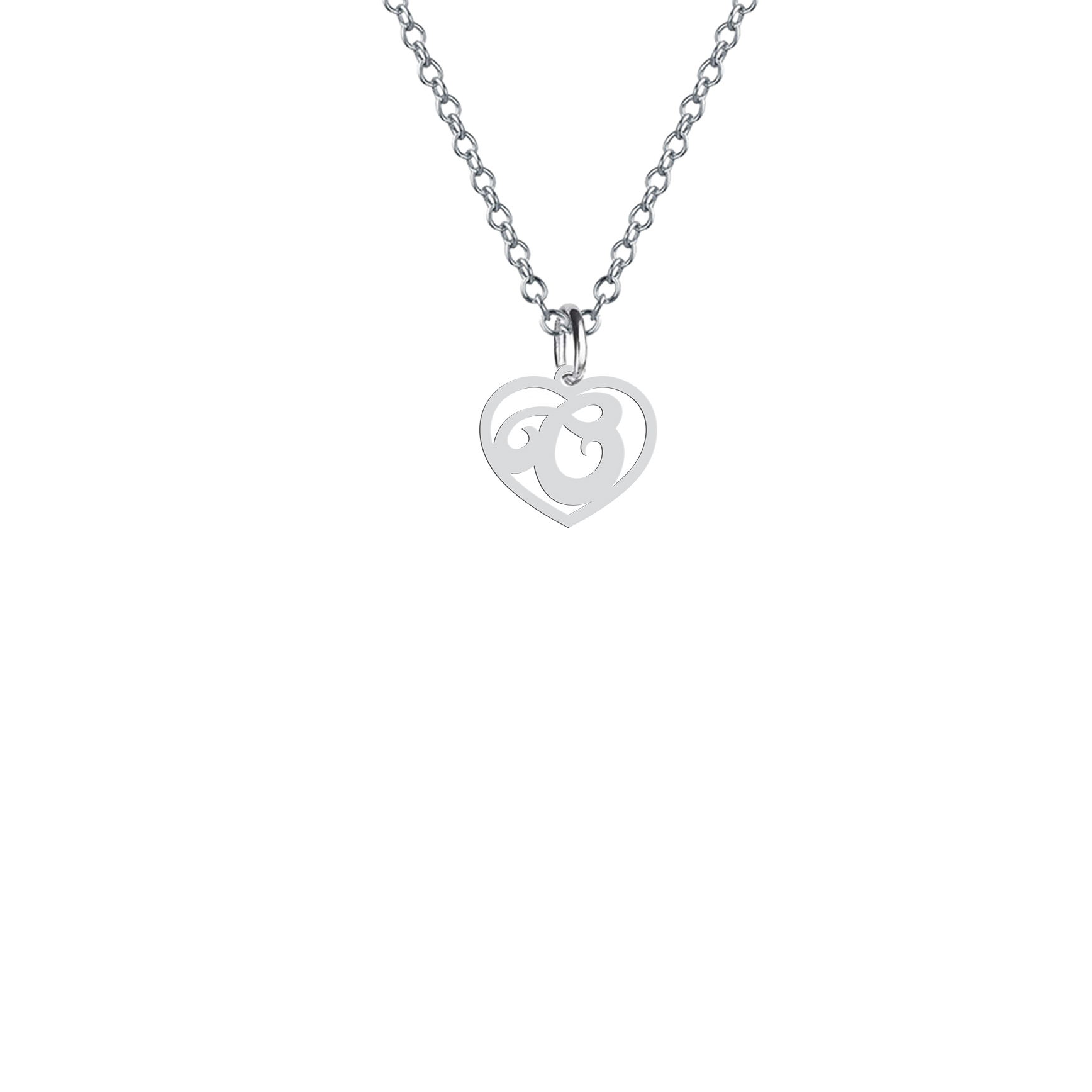 گردنبند هایکا طرح قلب و حرف O مدل s.ha2-771