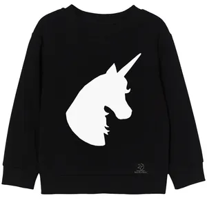 سویشرت دخترانه 27 مدل تک شاخ کد H09 مشکی 