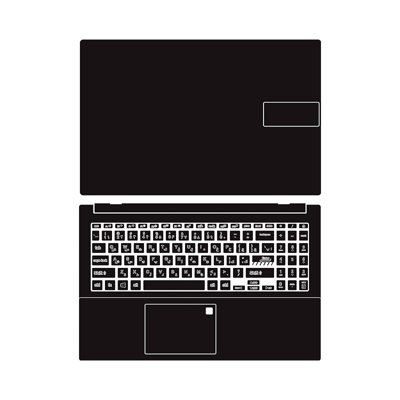 برچسب محافظ لپ تاپ توییجین و موییجین کد 01 مناسب برای لپ تاپ ایسوس VivoBook Go 15 E1504 به همراه برچسب حروف فارسی کیبورد