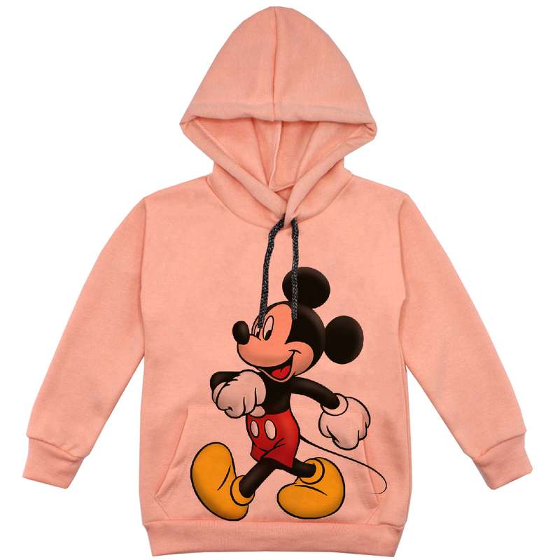 هودی پسرانه مدل میکی موس F51 رنگ گلبهی