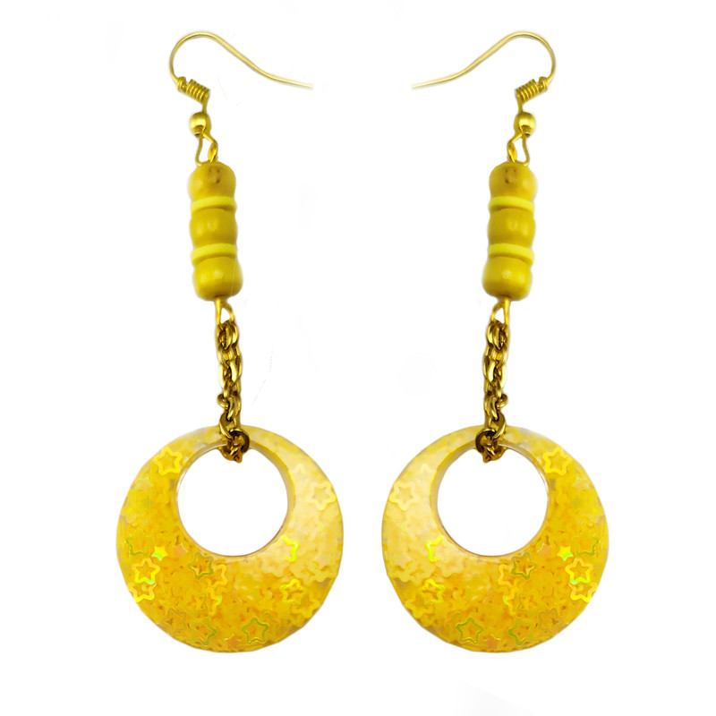 گوشواره دخترانه مدل رزین طرح ستاره کد SA2022