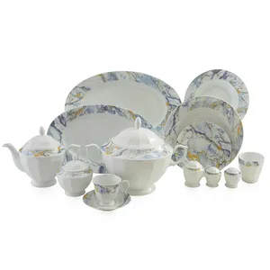 سرویس غذا خوری103 پارچه چینی زرین ایران مدل گلدستون سری نئوکلاسیک درجه یک