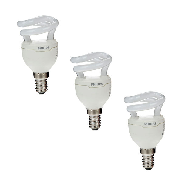 لامپ کم مصرف 5 وات فیلیپس مدل نیم پیچ پایه E14 بسته 3 عددی