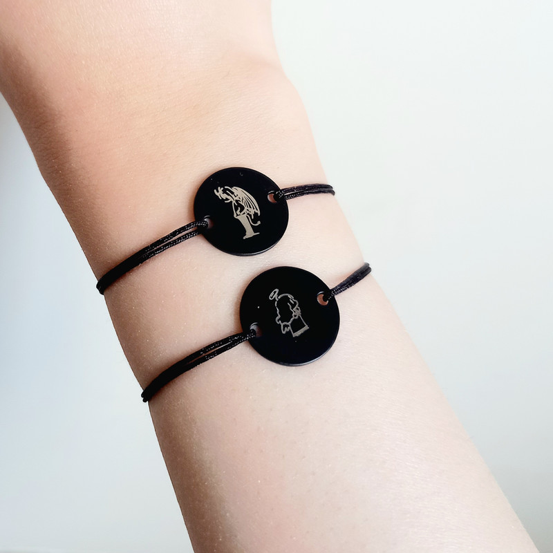 دستبند مدل دوستی فرشته و شیطان بسته 2 عددی