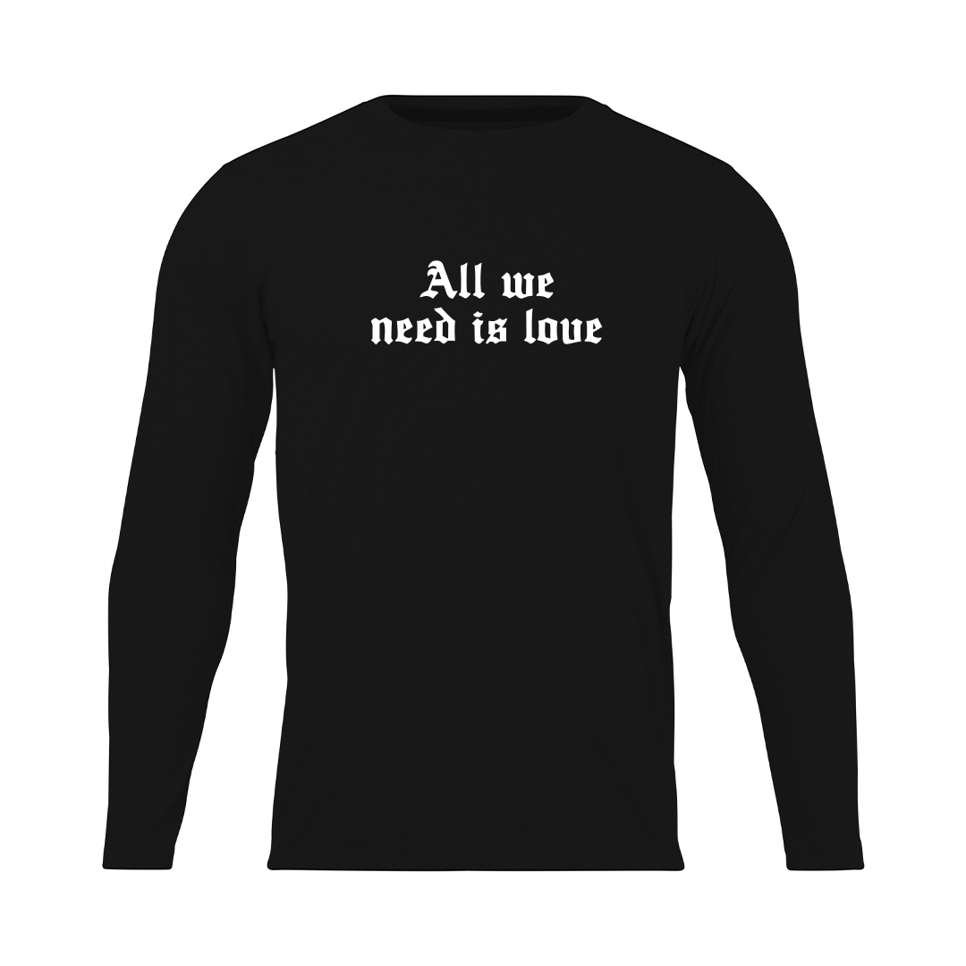 تی شرت آستین بلند مردانه مدل all we need is love_NC1_0333 رنگ مشکی