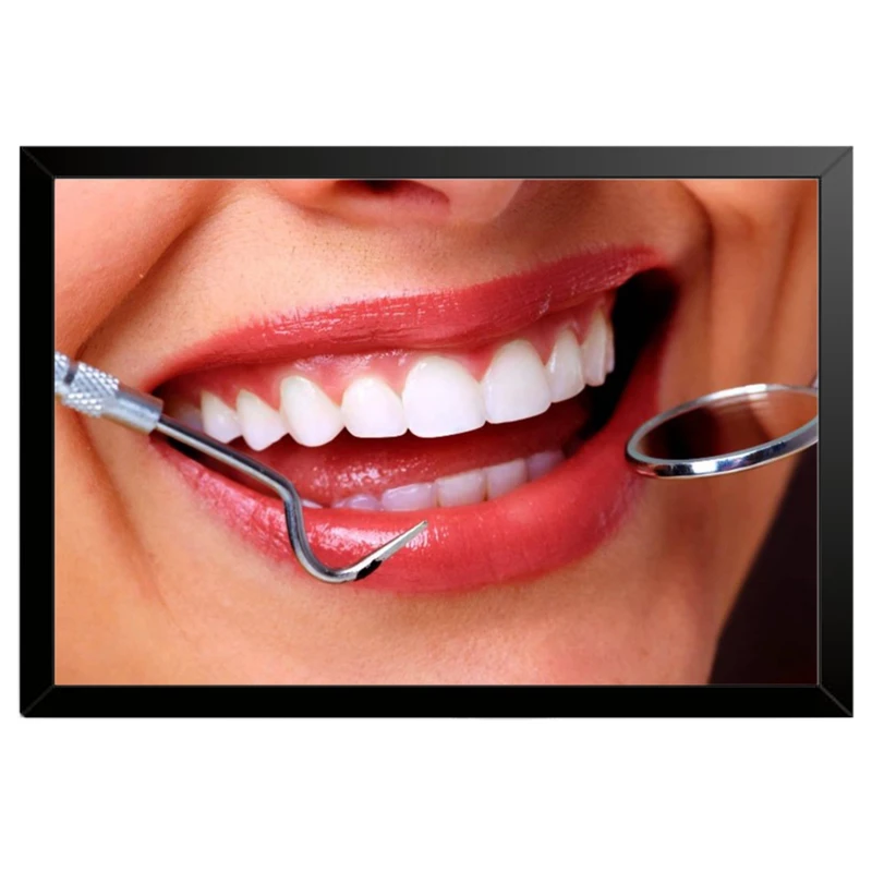 تابلو بکلیت طرح سلامت دندان و مطب دندانپزشکی مدل B-pe130139 فریم مشکی