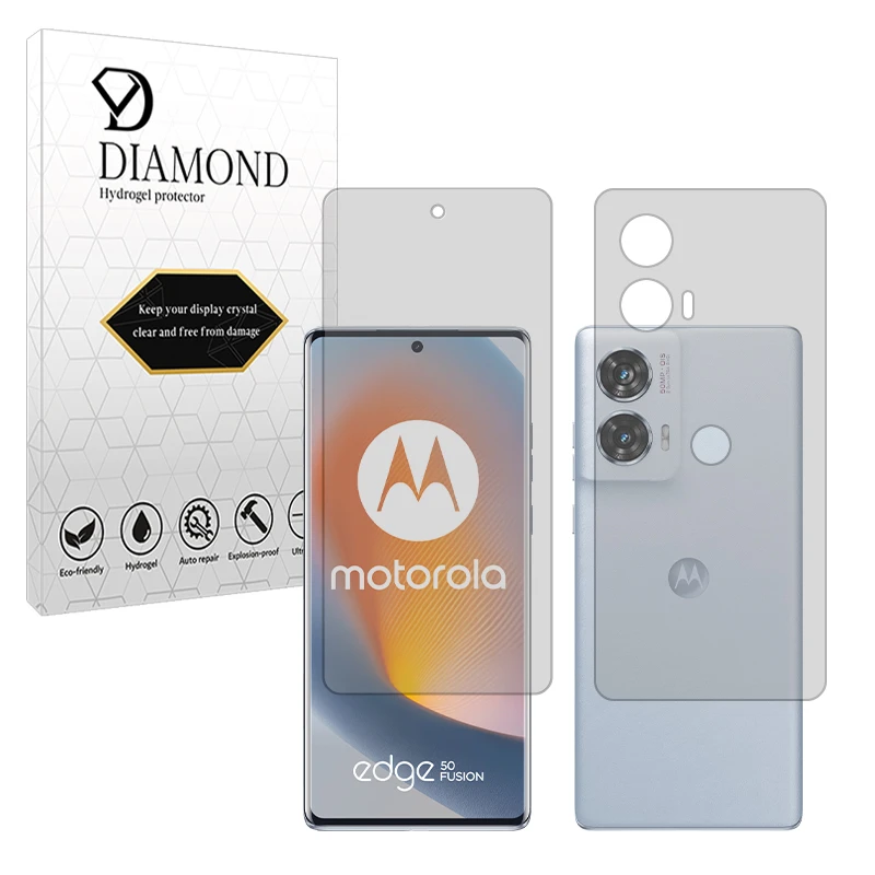 محافظ صفحه نمایش مات دیاموند مدل Tough مناسب برای گوشی موبایل موتورولا Edge 50 Fusion به همراه محافظ پشت گوشی