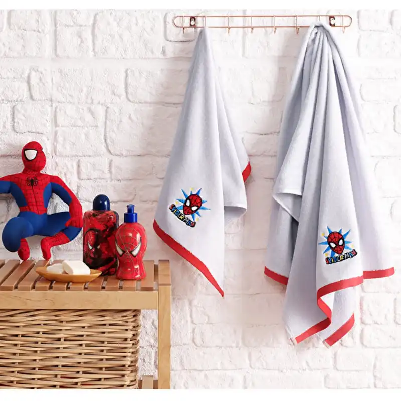 سرویس حوله 2 تکه ازدیلک مدل Spiderman Grey