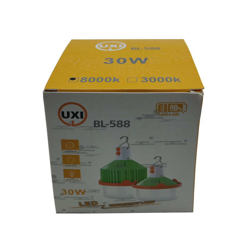 چراغ آویز چادر یو ایکس آی مدل کشویی کد BL-588-30W با نور مهتابی مجموعه 2 عددی