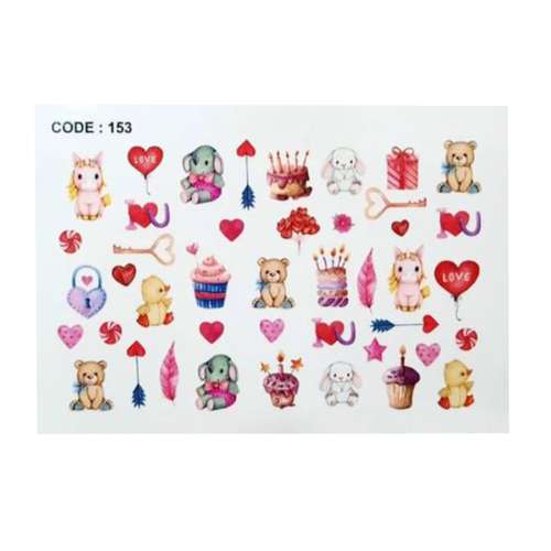 برچسب لنز ناخن طرح تولد کد C-153