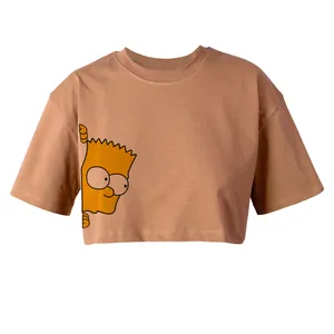 کراپ‌تاپ آستین کوتاه زنانه مدل سیمپسون کد L319 K