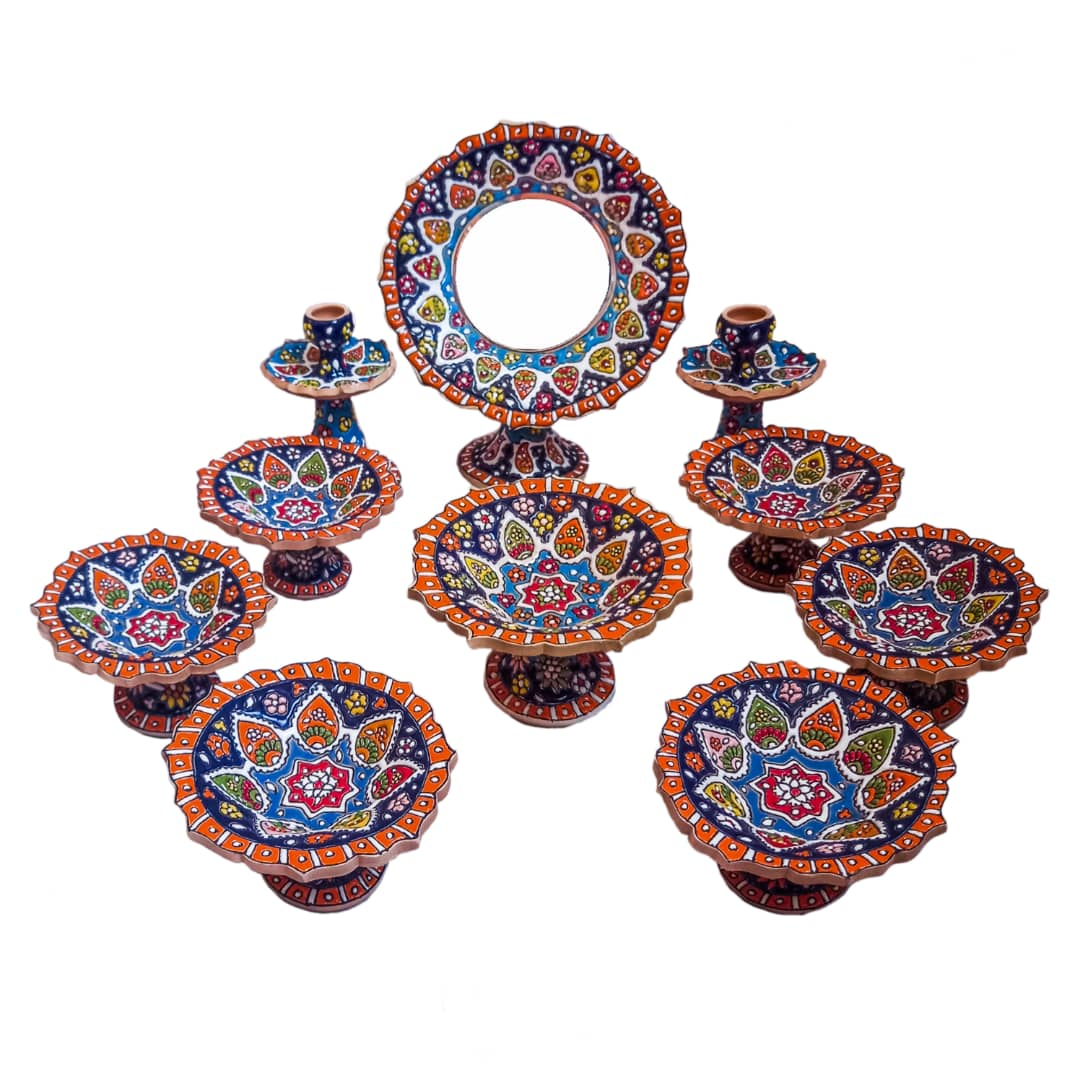 مجموعه ظروف هفت سین 10 پارچه طرح مینا مدل h33242