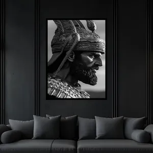 تابلو بکلیت طرح باستانی تاریخی مشاهیر و دانشمندان کوروش پادشاه ایران  مدل B-bu7246 فریم مشکی