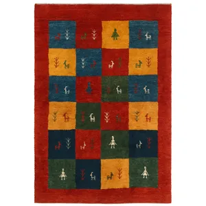 گبه دستبافت یک و نیم متری مدل ایلیاتی کد 522905