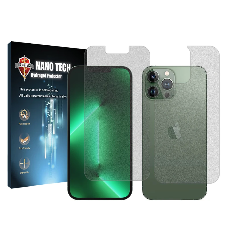 محافظ صفحه نمایش مات نانو تک مناسب برای گوشی موبایل اپل iPhone 13 Pro Max به همراه محافظ پشت گوشی