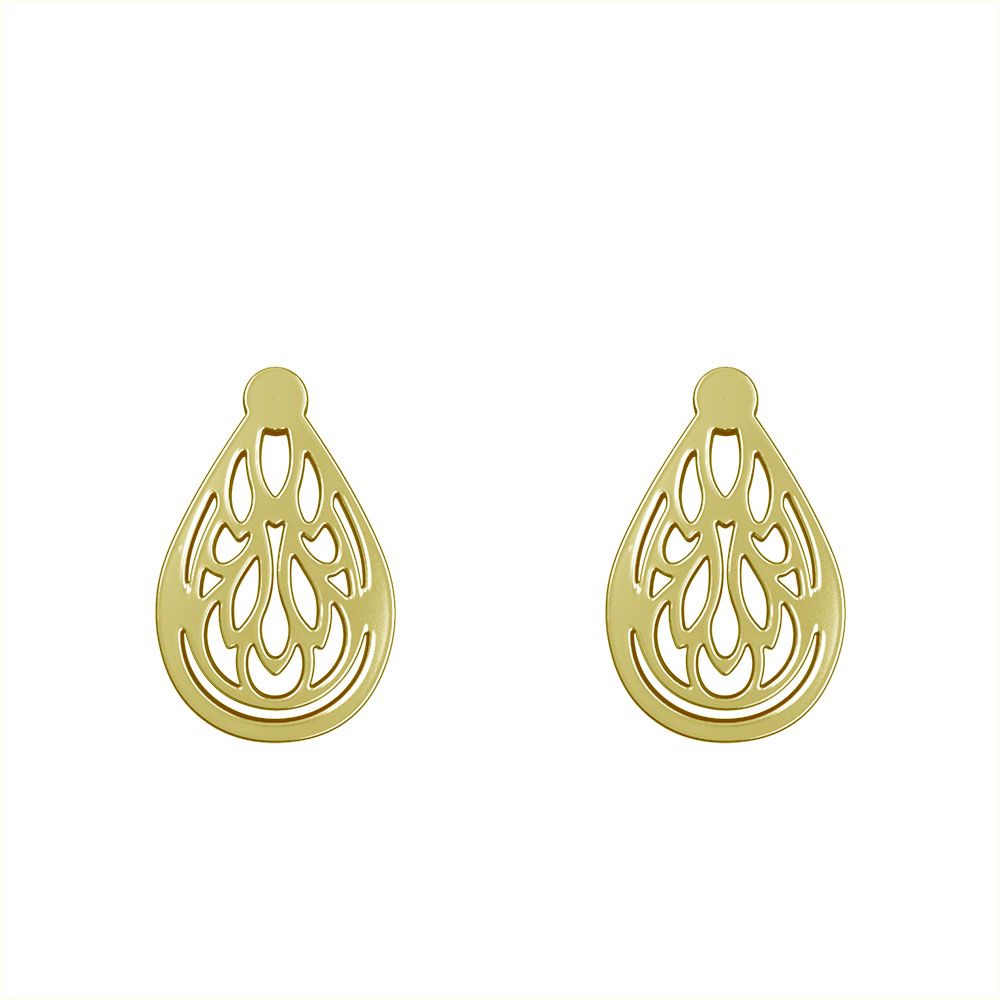 گوشواره طلا 18 عیار زنانه مدوپد مدل اشک کد GA1-10994 -  - 2