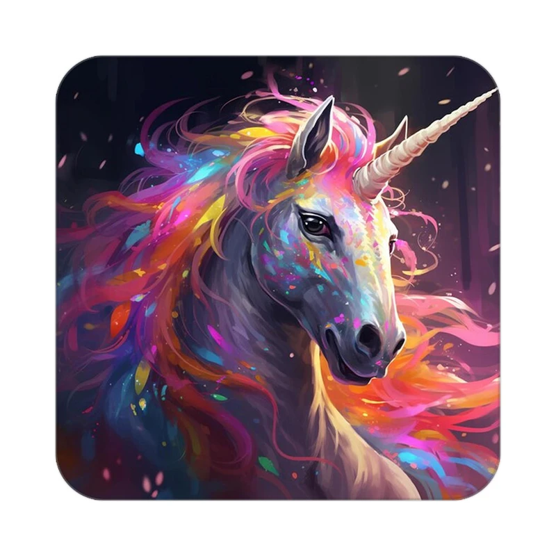 زیر لیوانی کاکتی طرح اسب تک شاخ و یونیکورن مدل mp32847