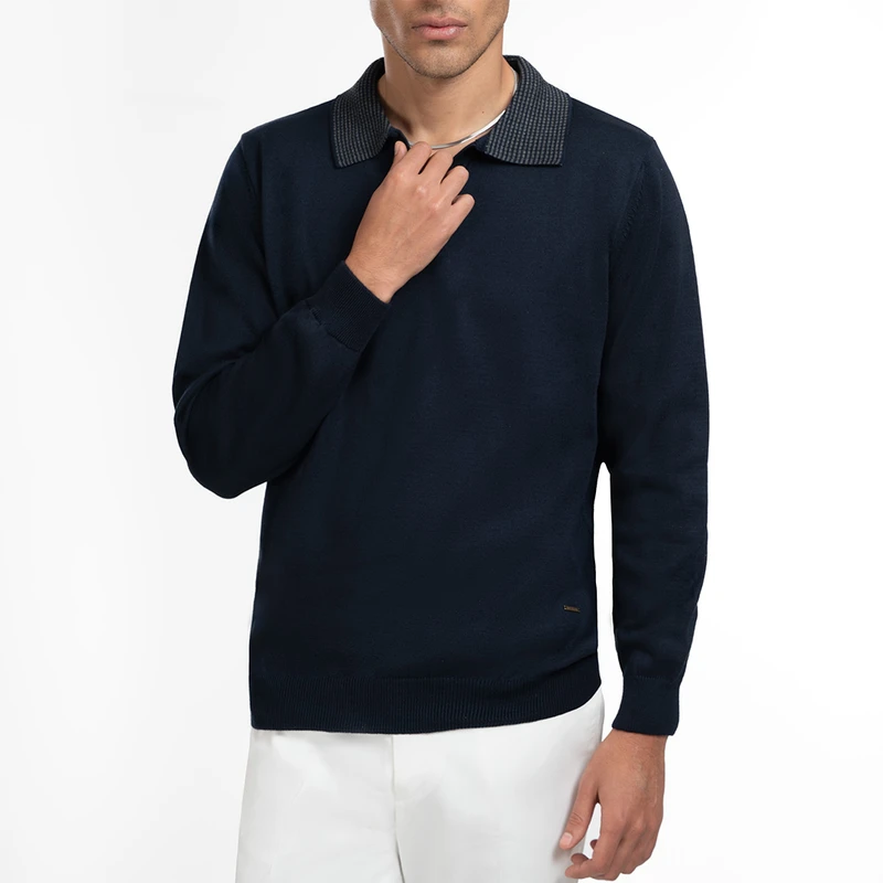 پولوشرت آستین بلند مردانه ام کی مدل 90026