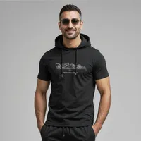 تی شرت کلاه دار آستین کوتاه مردانه مدل 14040210a