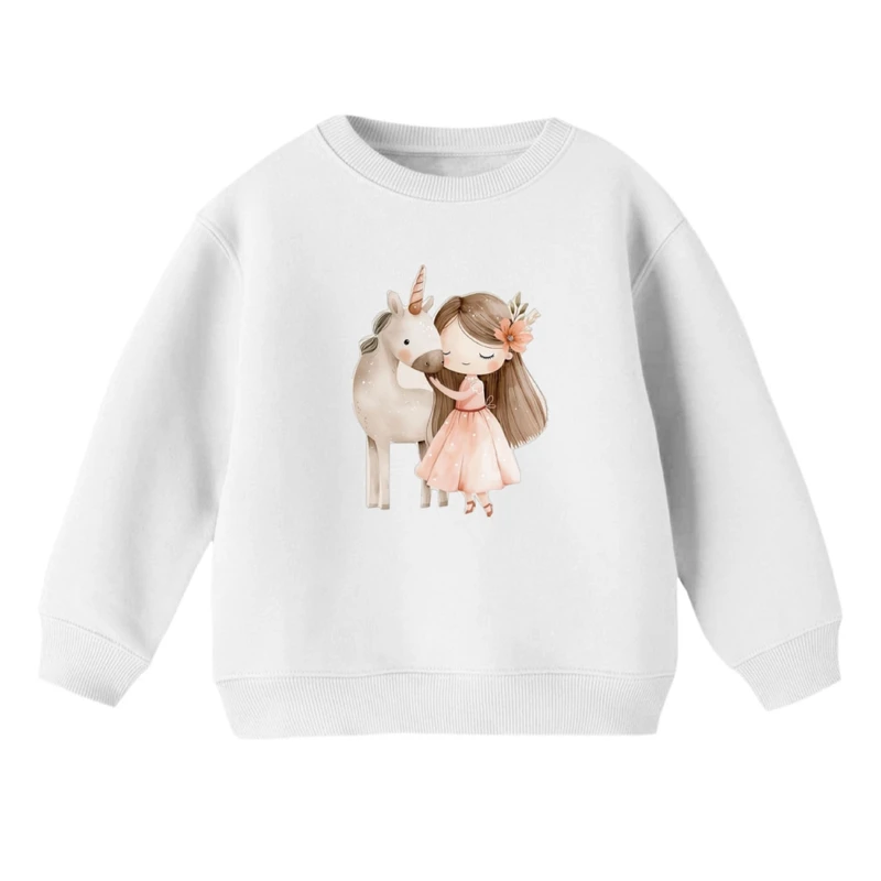 سویشرت بچگانه مدل دختر و اسب شاخدار 