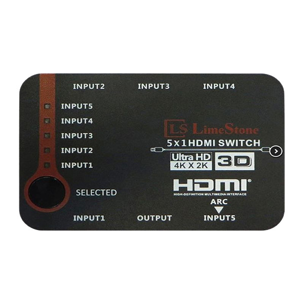 سوئیچ 5 پورت HDMI لایمستون مدل LS-HS0501
