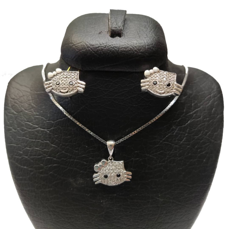 نیم ست نقره زنانه مدل hello kitty نیم ست نقره زنانه مدل hello kitty