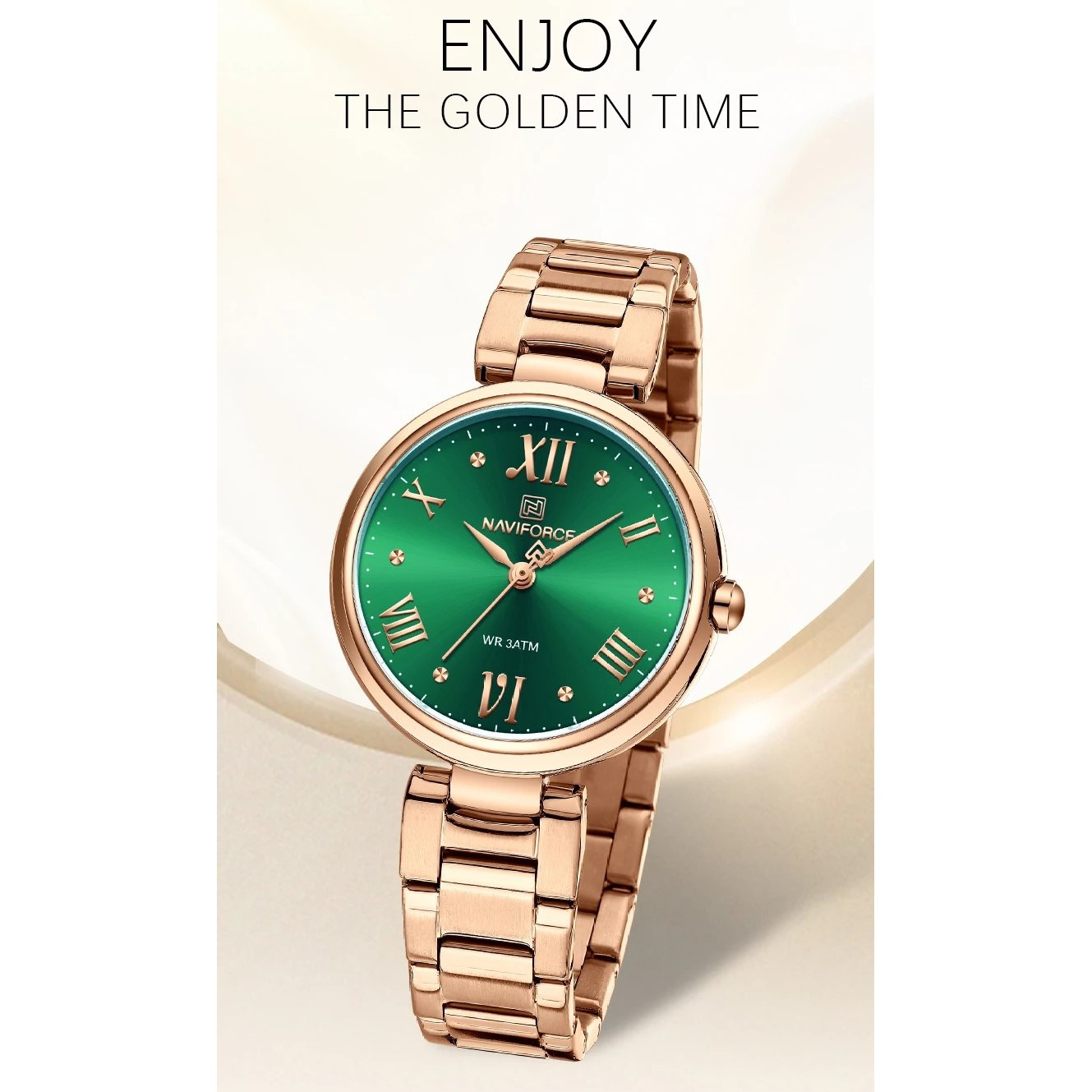 ساعت مچی عقربه ای زنانه نیوی فورس مدل NF5030RGGN ساعت مچی عقربه ای زنانه نیوی فورس مدل NF5030RGGN