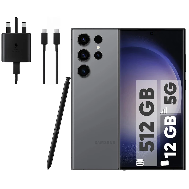 گوشی موبایل سامسونگ مدل Galaxy S23 Ultra دو سیم کارت ظرفیت 512 گیگابایت و رم 12 گیگابایت به همراه شارژر 45 وات سامسونگ