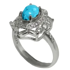 انگشتر نقره زنانه مدل فیروزه نیشابور FW4045