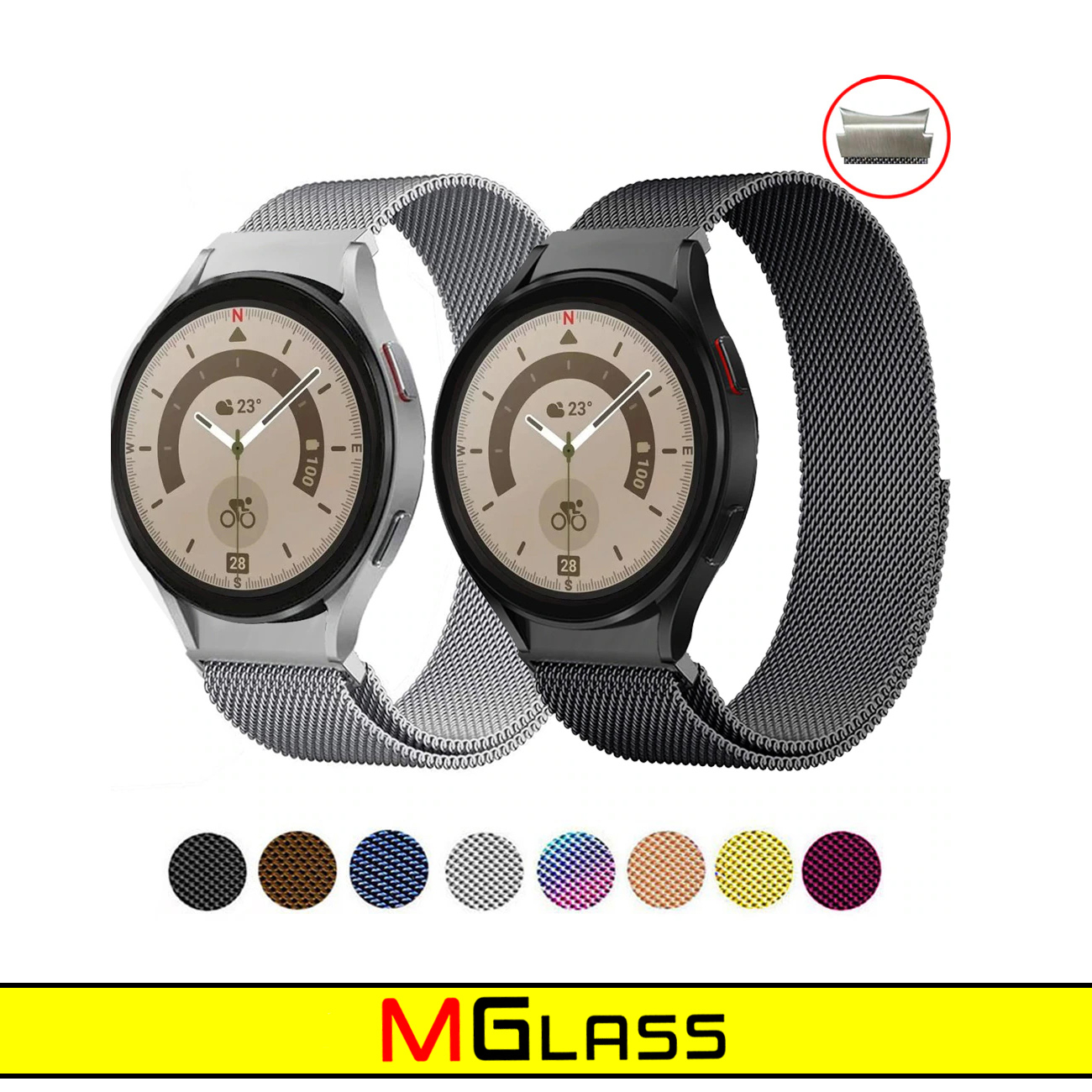 بند ام‎‌گلس مدل Milanese مناسب برای ساعت هوشمند سامسونگ Galaxy Watch 3 41mm / Watch 4 40mm / Watch 4 42mm / Watch 4 44mm / Watch 4 46mm