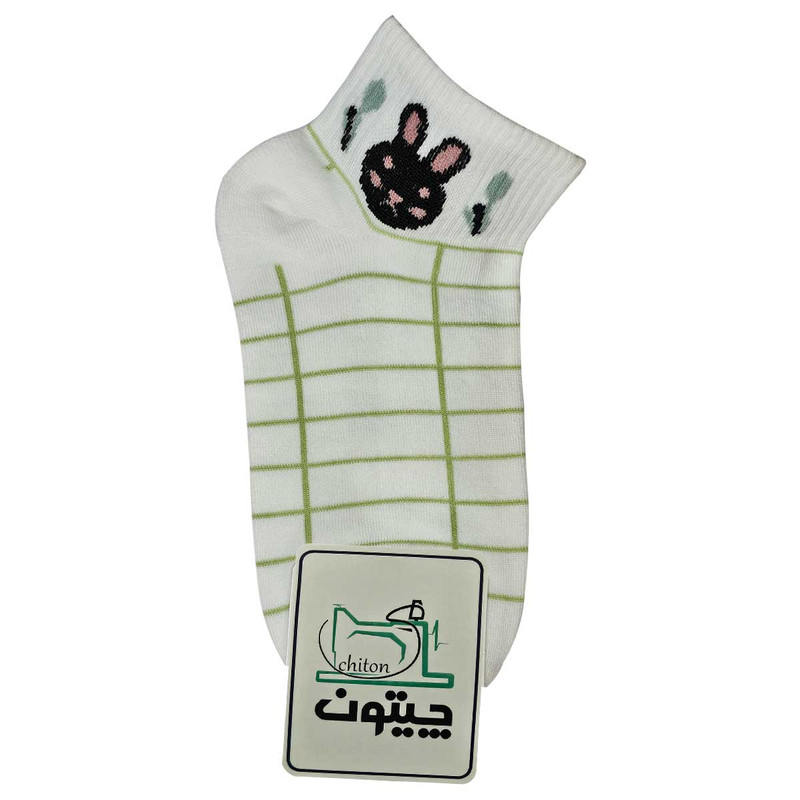 جوراب ساق کوتاه زنانه چیتون مدل گلدار نخی بسته 4 عددی
