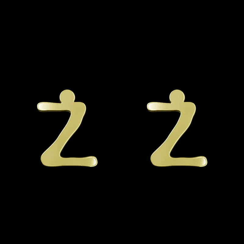 گوشواره طلا 18 عیار زنانه مدوپد مدل حرف Z کد GA1-17094