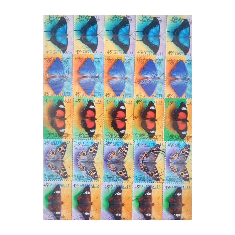 تمبر یادگاری مدل پروانه استرالیا مجموعه 25 عددی