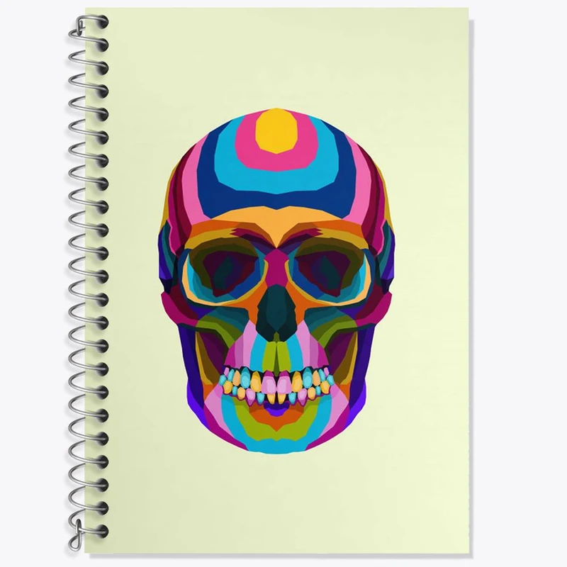 دفتر زبان 50 برگ خندالو مدل دو خط طرح اسکلت Skleton کد 1178