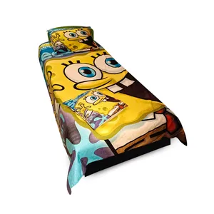 سرویس روتختی التین کوماش طرح باب اسفنجی مدل BOB 101 یک نفره 3 تکه