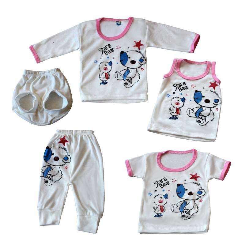 ست 5 تکه لباس نوزادی مدل خرسی -P